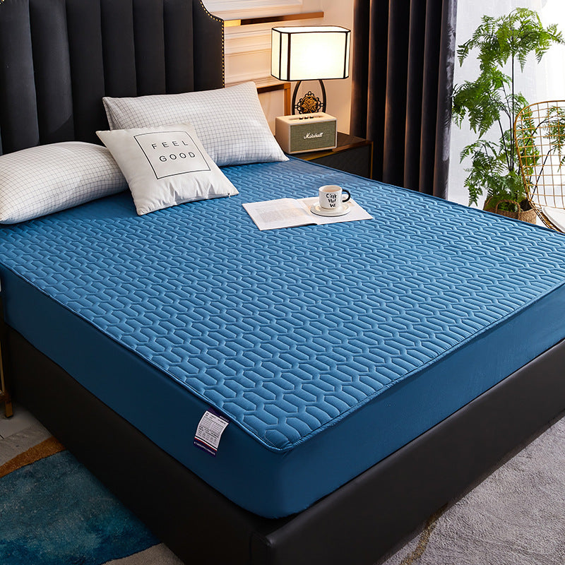 Waterproof Thick Mattress Protector Fitted Cover blue 90x200x30cm by HitMyNeed