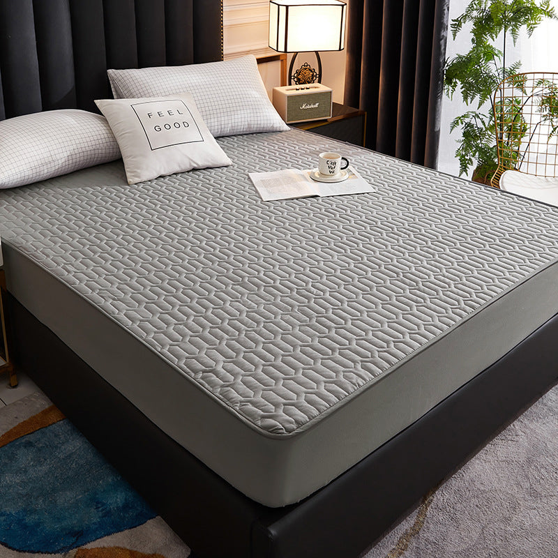 Waterproof Thick Mattress Protector Fitted Cover grey 200x200x30cm by HitMyNeed