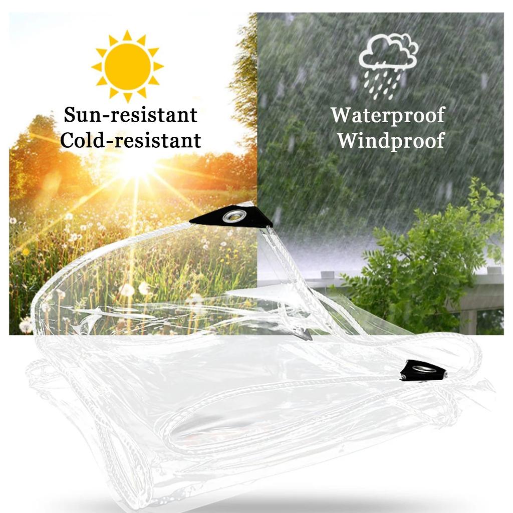 Waterproof Transparent PVC Tarpaulin with Eyelets by HitMyNeed