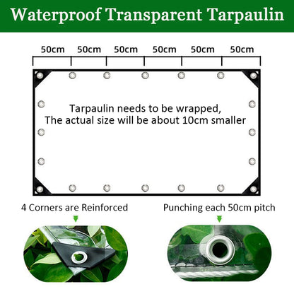 Waterproof Transparent PVC Tarpaulin with Eyelets by HitMyNeed