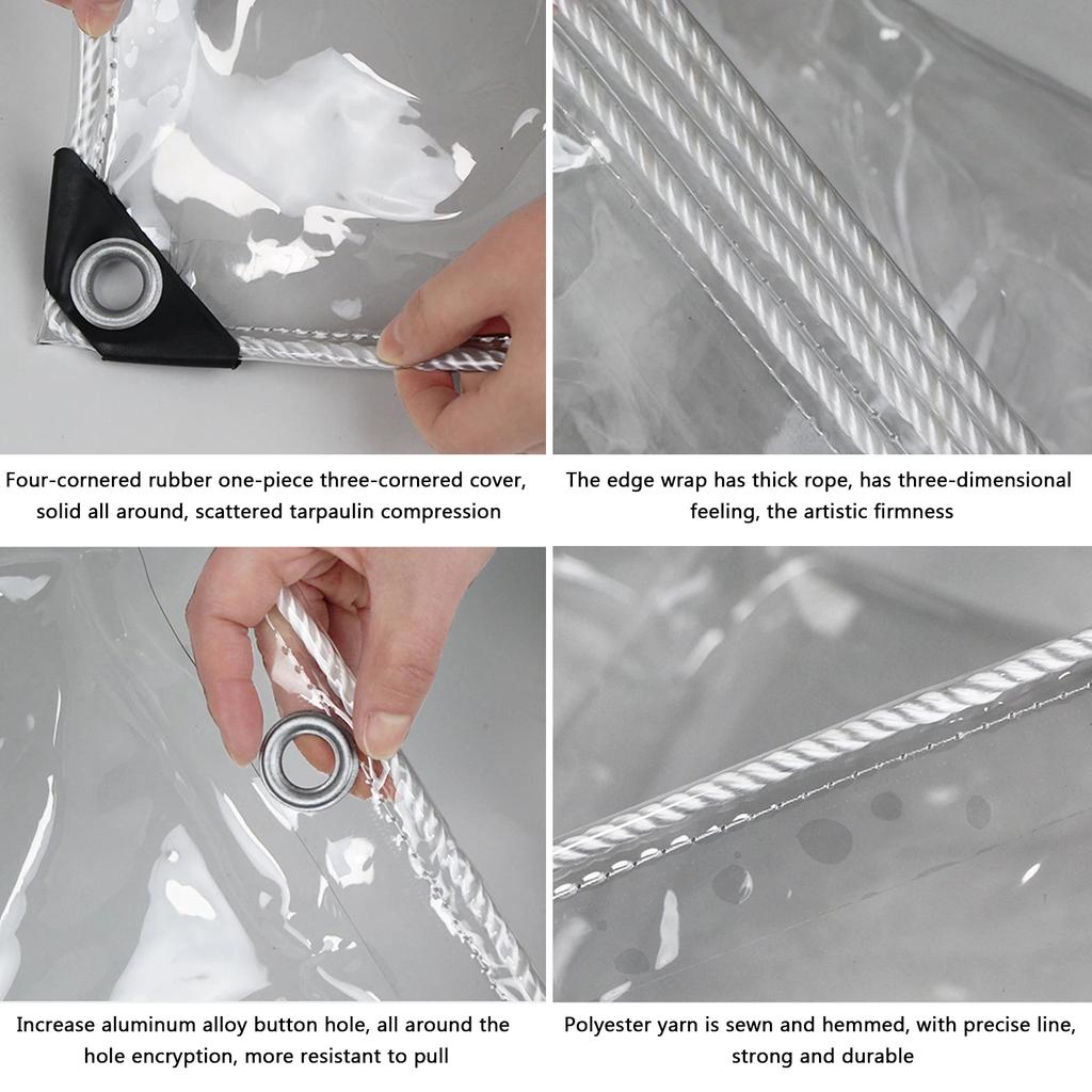 Waterproof Transparent PVC Tarpaulin with Eyelets by HitMyNeed