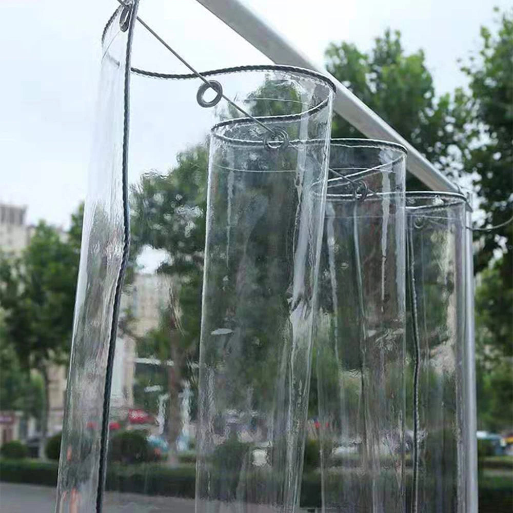 Waterproof Transparent PVC Tarpaulin with Eyelets by HitMyNeed