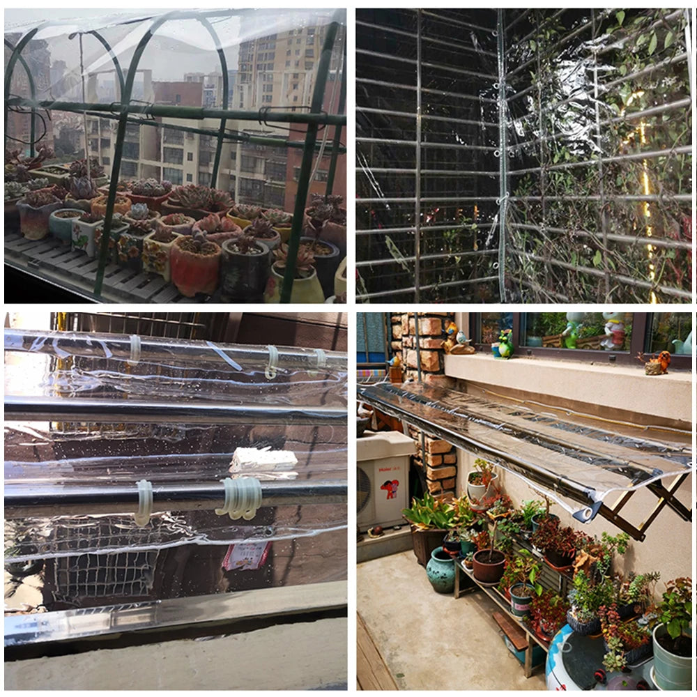 Waterproof Transparent PVC Tarpaulin with Eyelets by HitMyNeed