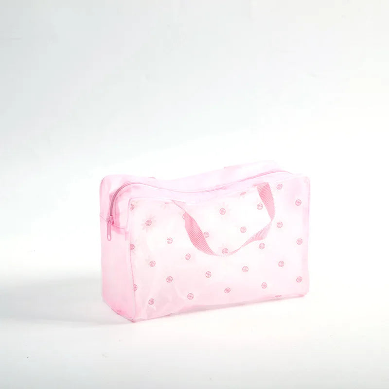 Waterproof Transparent PVC Toiletry & Makeup Bag 2pcs pink by HitMyNeed