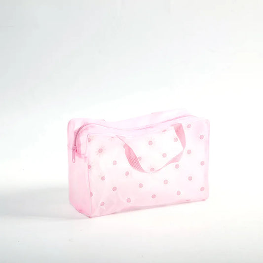 Waterproof Transparent PVC Toiletry & Makeup Bag 2pcs pink by HitMyNeed