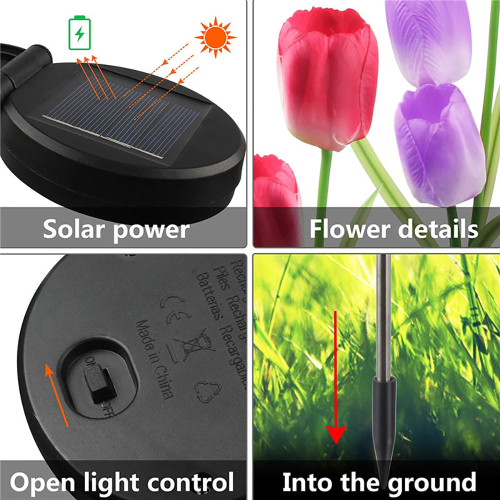 Waterproof Tulip Solar Garden Pathway Lights by HitMyNeed