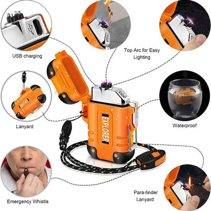 Waterproof USB Rechargeable Double Arc Plasma Lighter by HitMyNeed
