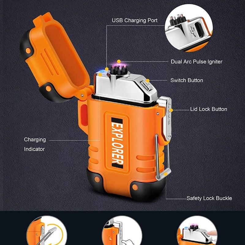 Waterproof USB Rechargeable Double Arc Plasma Lighter by HitMyNeed
