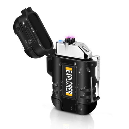 Waterproof USB Rechargeable Double Arc Plasma Lighter type-c-black by HitMyNeed