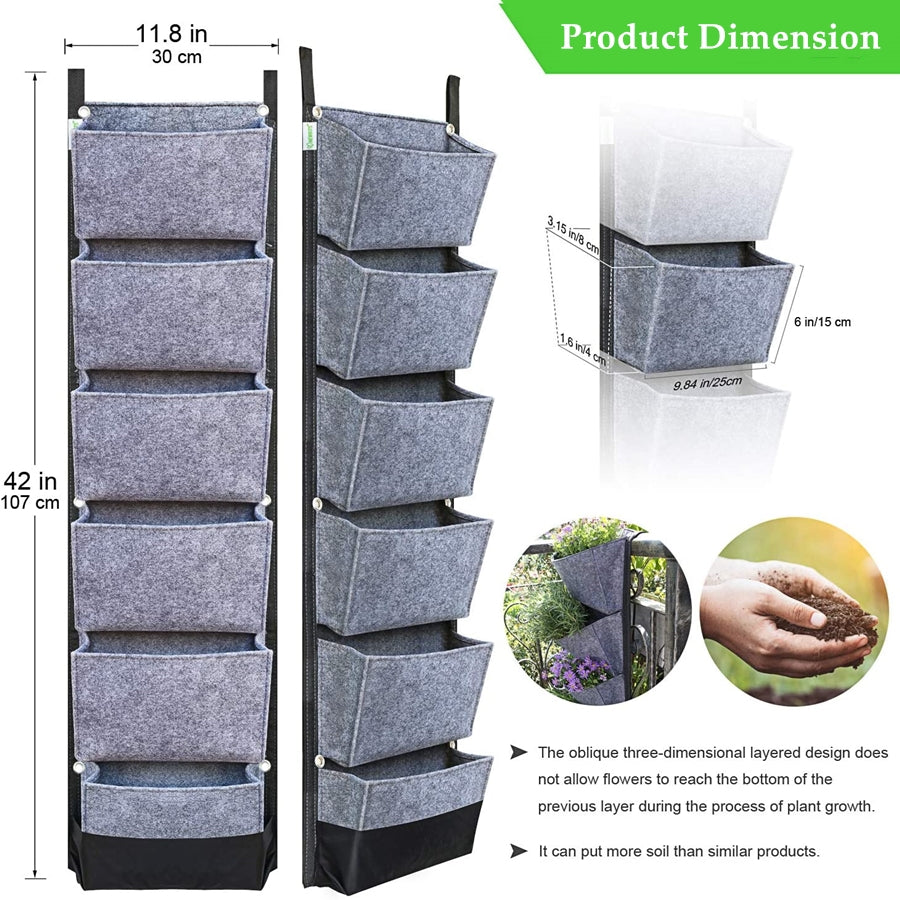 Waterproof Vertical Garden Wall Planter (6 Pockets) by HitMyNeed