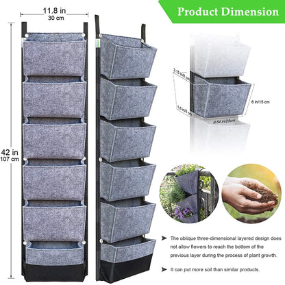 Waterproof Vertical Garden Wall Planter (6 Pockets) by HitMyNeed