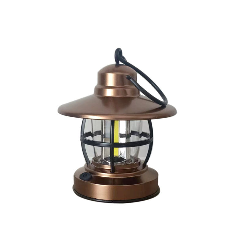 Waterproof Vintage Mini LED Camping Lantern bronze-coloured by HitMyNeed