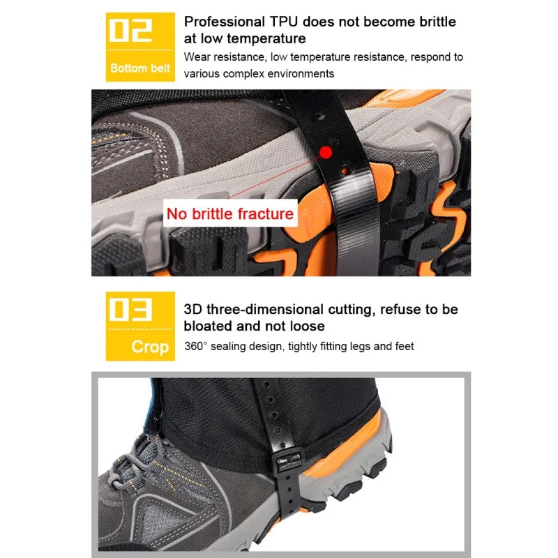 Waterproof Windproof Snow Gaiters for Hiking & Skiing by HitMyNeed