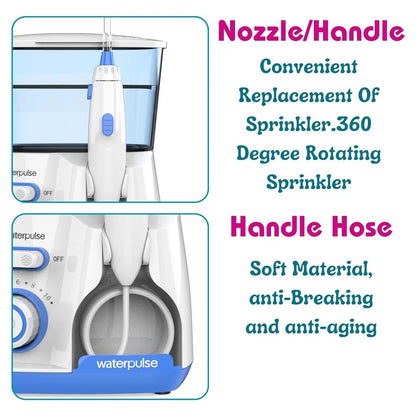 Waterpulse Electric Water Flosser 800ml with 5 Tips by HitMyNeed