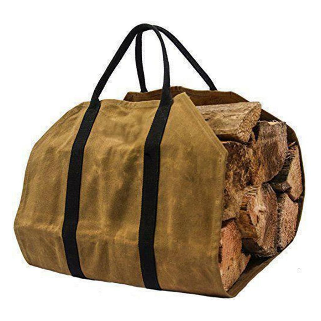 Waxed Canvas Camping Firewood Tote Carrier by HitMyNeed