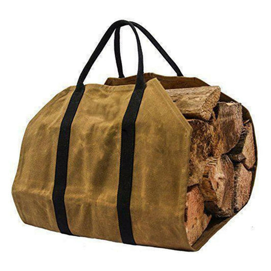 Waxed Canvas Camping Firewood Tote Carrier by HitMyNeed