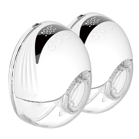 Wearable Hands-Free Electric Breast Pump with LED 2pcs-white by HitMyNeed