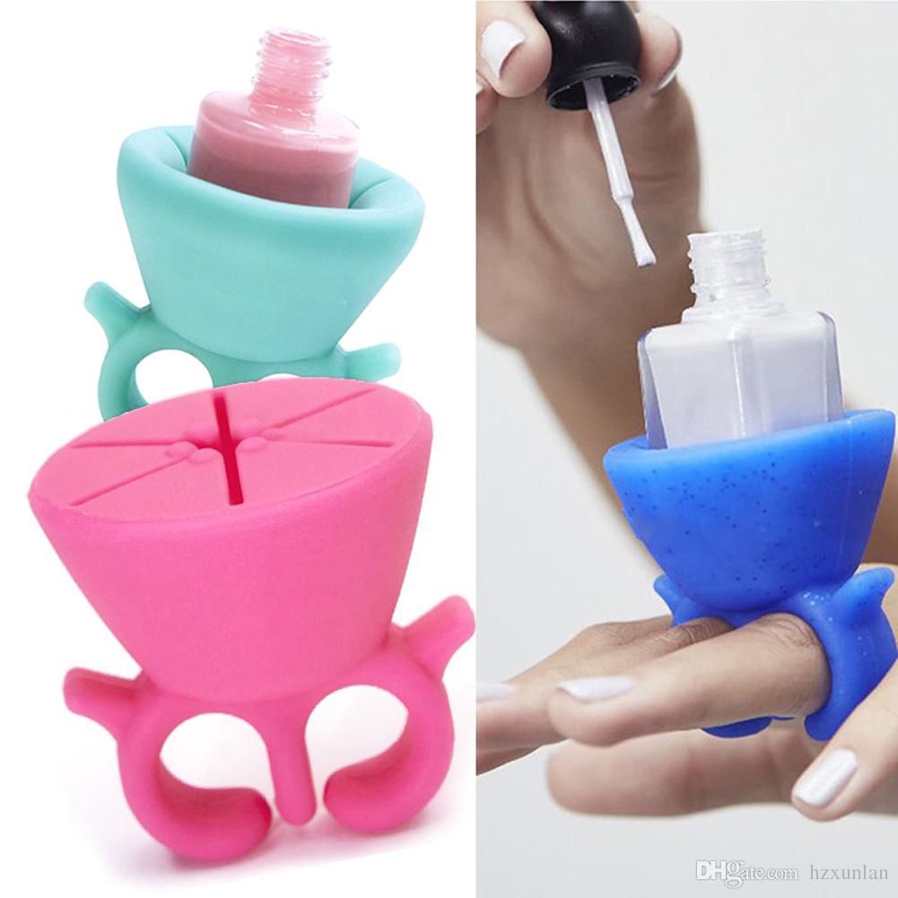 Wearable Silicone Nail Polish Holder Ring by HitMyNeed