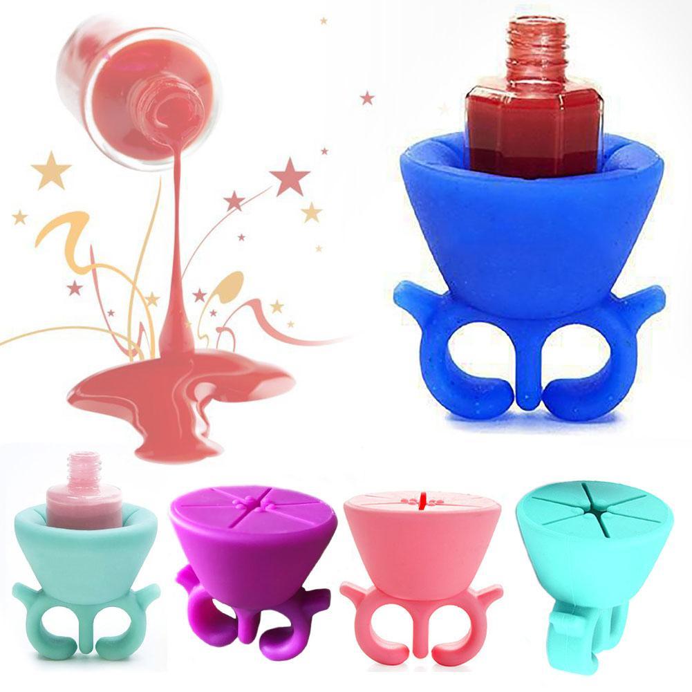 Wearable Silicone Nail Polish Holder Ring by HitMyNeed
