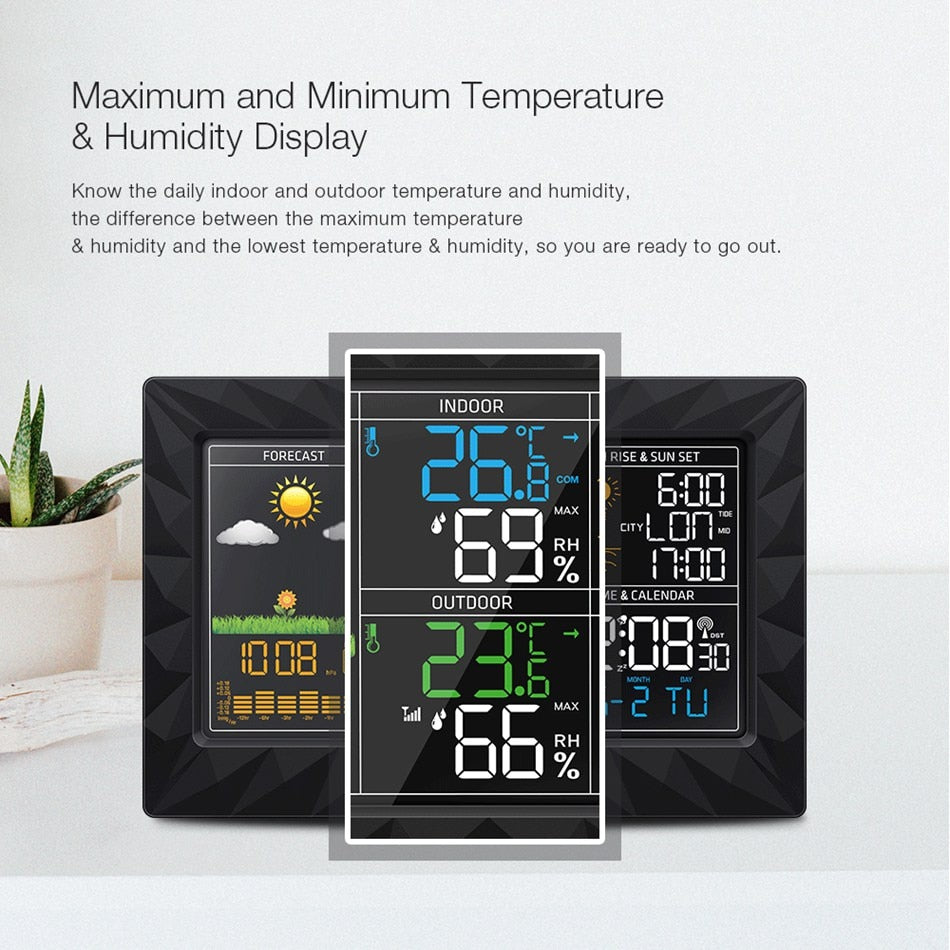 Weather Station Clock with Indoor Outdoor Sensor by HitMyNeed