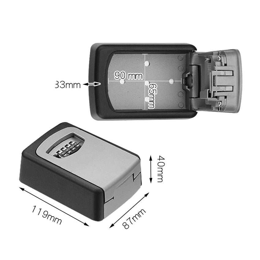 Weatherproof Wall Mount Key Lock Box with 4-Digit Code by HitMyNeed