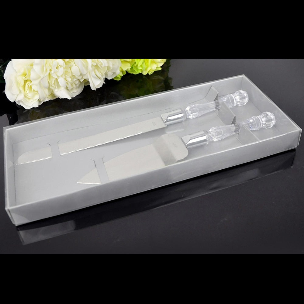 Wedding Cake Knife and Server Set with Gift Box by HitMyNeed