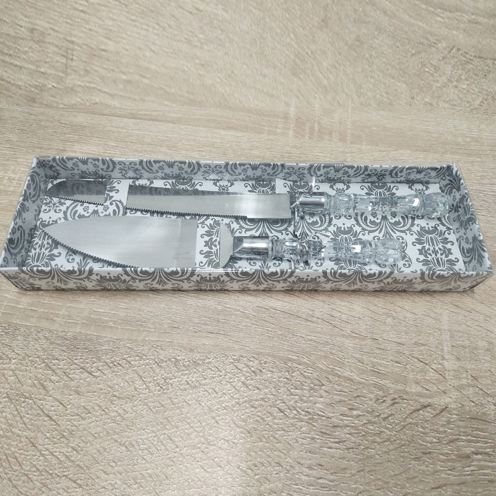 Wedding Cake Knife and Server Set with Gift Box by HitMyNeed
