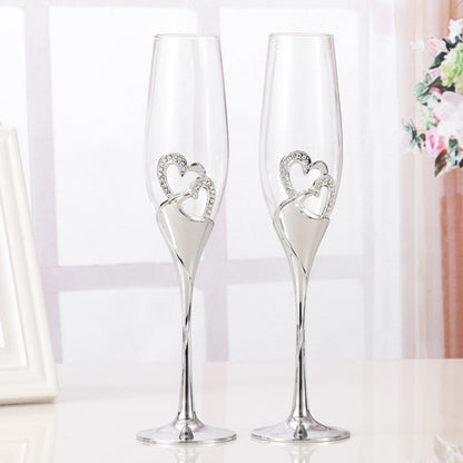 Wedding Champagne Glasses Set, 200 ml, Crystal Accents by HitMyNeed