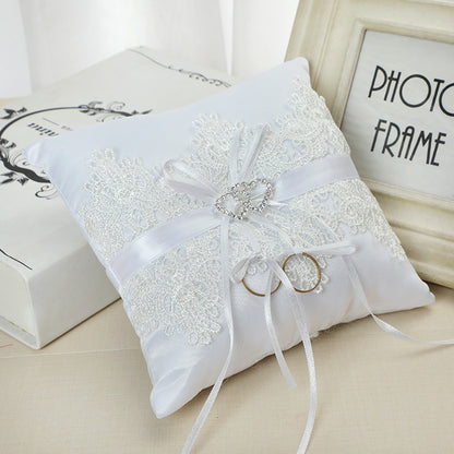 Wedding Lace Ring Bearer Pillow with Heart Detail by HitMyNeed
