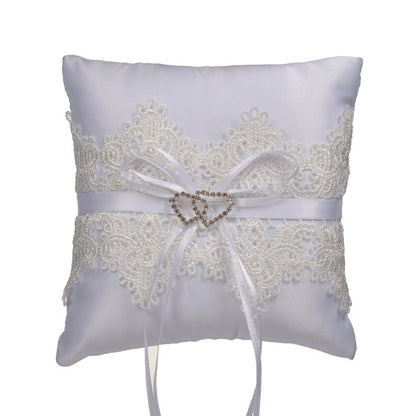 Wedding Lace Ring Bearer Pillow with Heart Detail by HitMyNeed