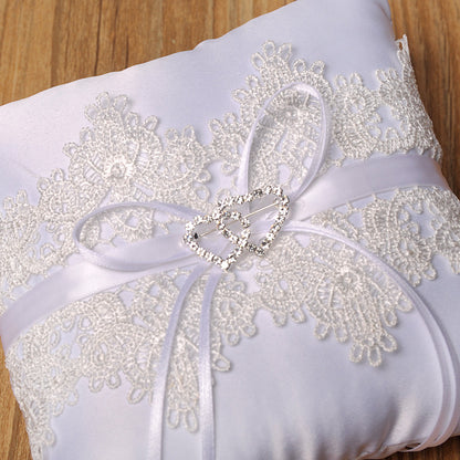 Wedding Lace Ring Bearer Pillow with Heart Detail by HitMyNeed