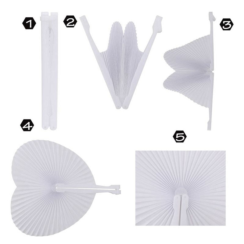 Wedding Paper Heart Fans 60 Pack by HitMyNeed