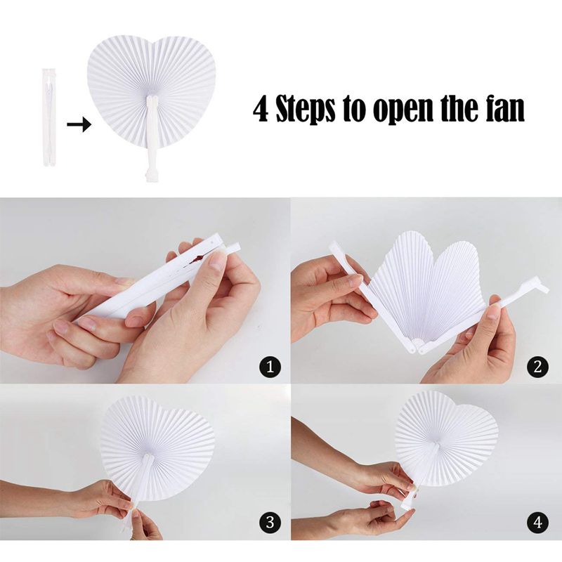Wedding Paper Heart Fans 60 Pack by HitMyNeed