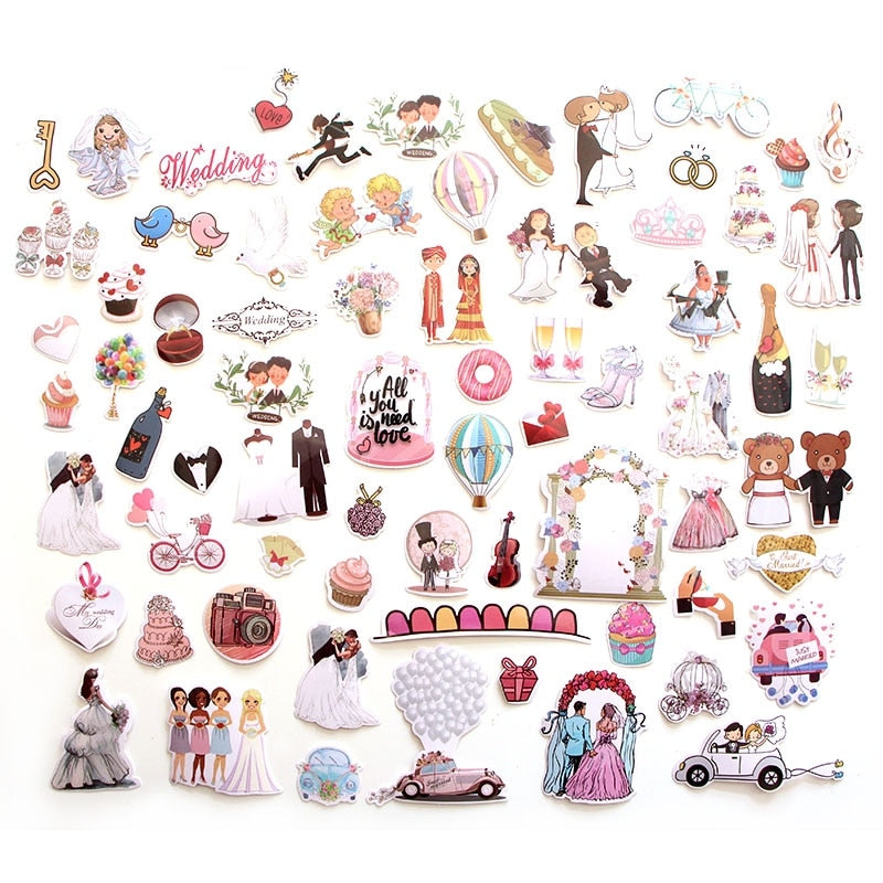Wedding Sticker Set 68pcs for Invitations & Crafts by HitMyNeed