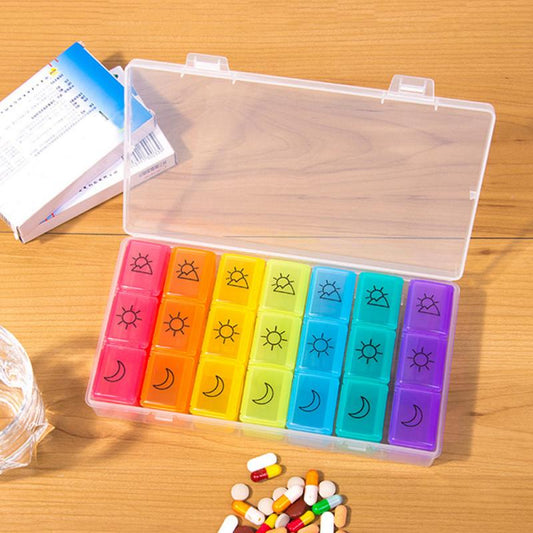 Weekly 21-Grid Pill Organizer with Removable Daily Cases by HitMyNeed