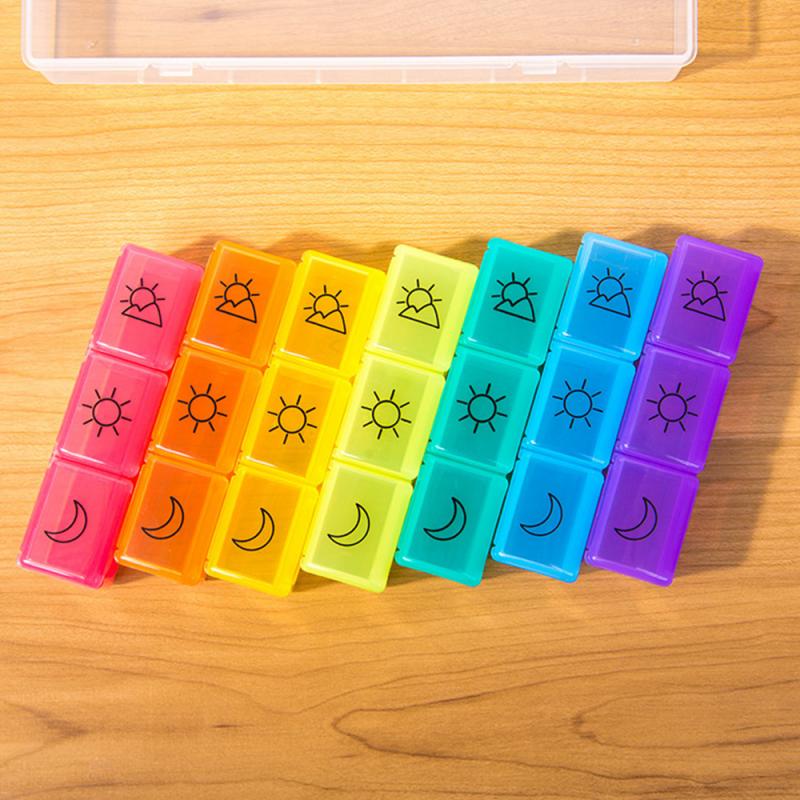 Weekly 21-Grid Pill Organizer with Removable Daily Cases by HitMyNeed