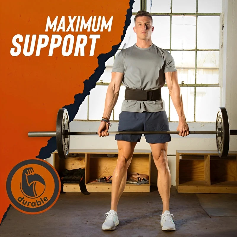 Weight Lifting Belt with Metal Buckle for Gym Training by HitMyNeed