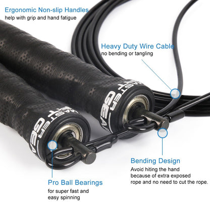 Weighted Jump Rope with Adjustable Cable & Case by HitMyNeed
