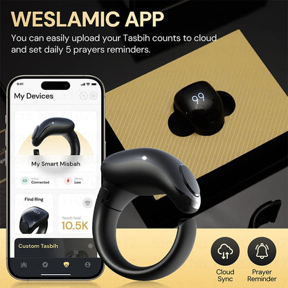Weslamic Smart Tasbeeh Zikr Ring with Prayer Reminder by HitMyNeed