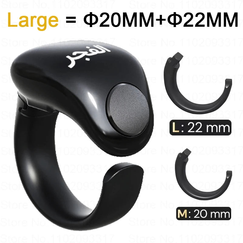 Weslamic Smart Tasbeeh Zikr Ring with Prayer Reminder large-20mm-22mm by HitMyNeed