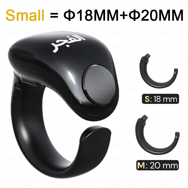 Weslamic Smart Tasbeeh Zikr Ring with Prayer Reminder small-18mm-20mm by HitMyNeed