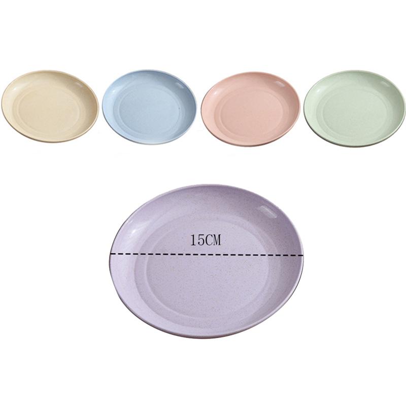 Wheat Straw Plates Eco Dinnerware Set (5pcs, 15cm) by HitMyNeed