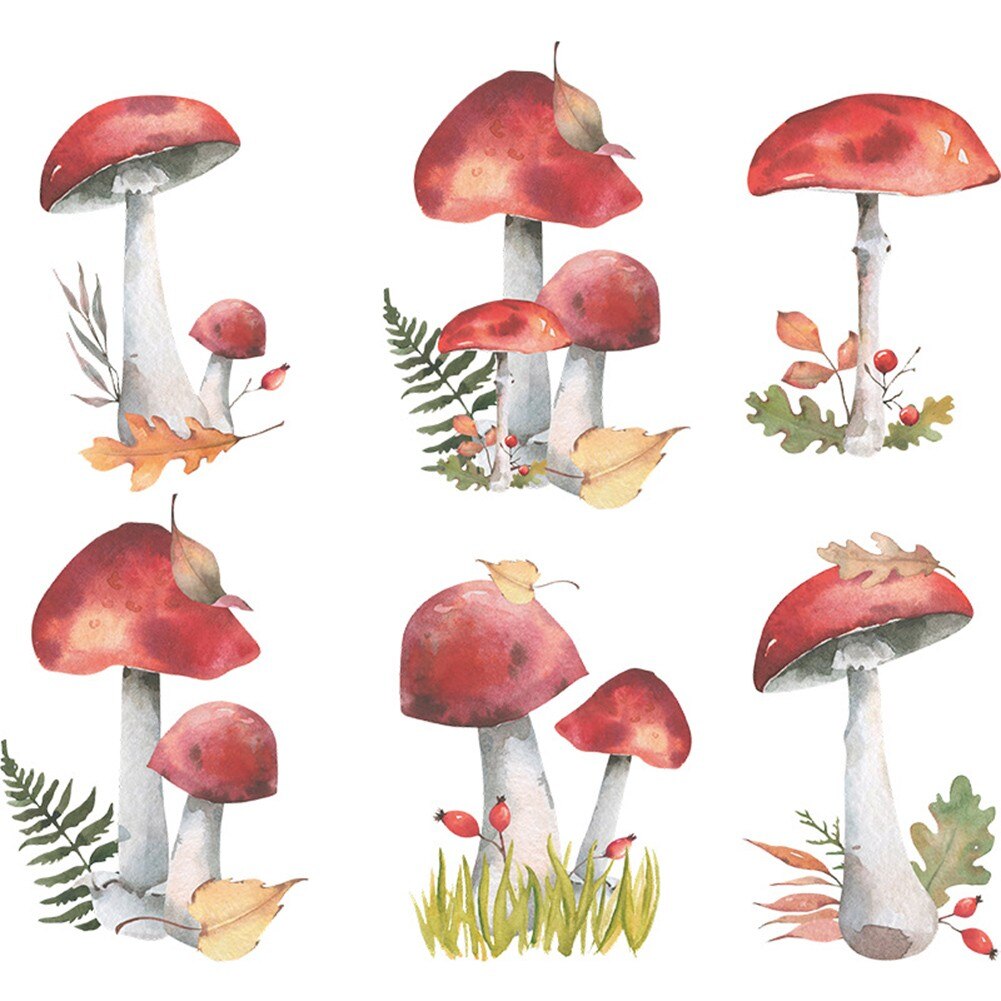 Whimsical PVC Mushroom Wall Stickers Set by HitMyNeed