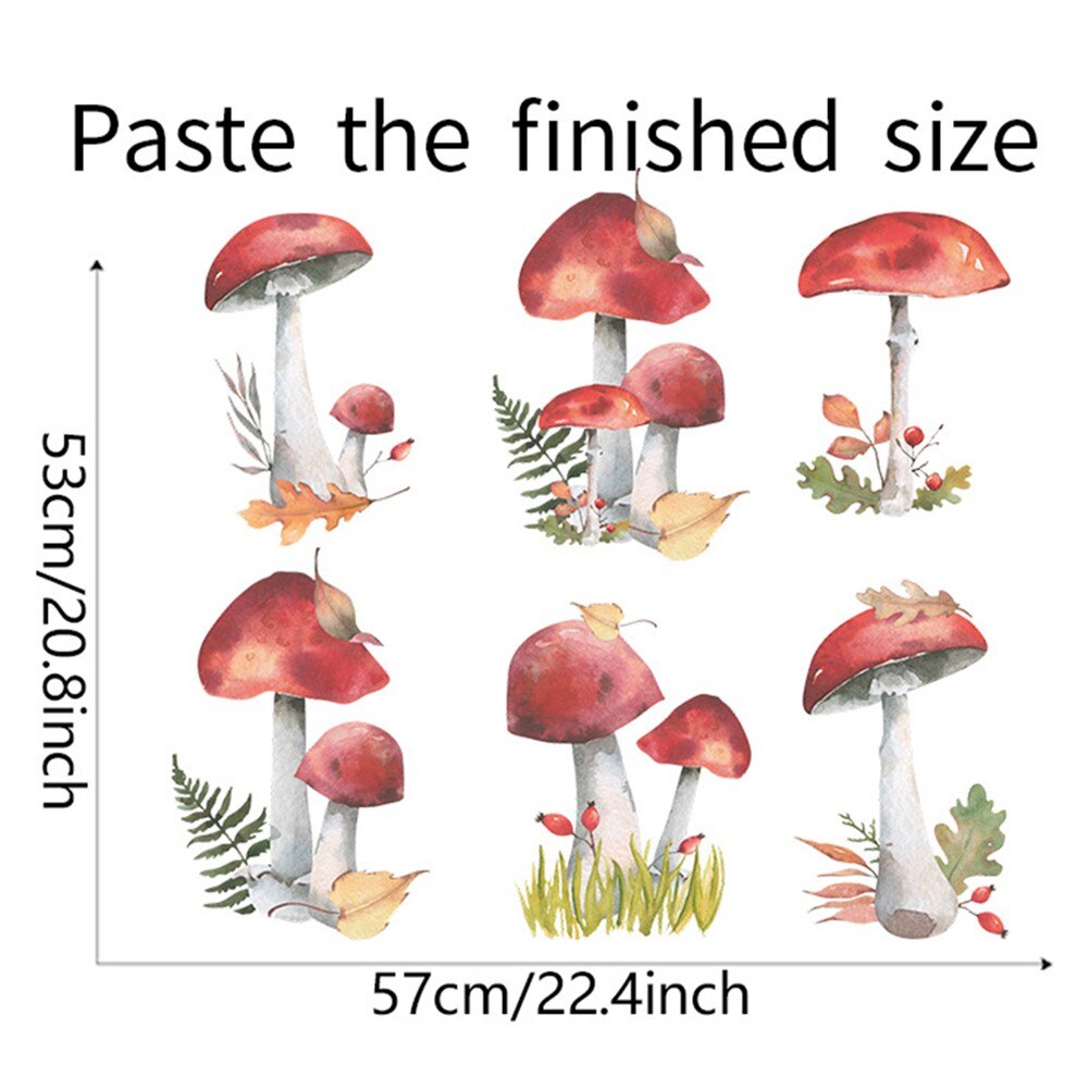 Whimsical PVC Mushroom Wall Stickers Set by HitMyNeed
