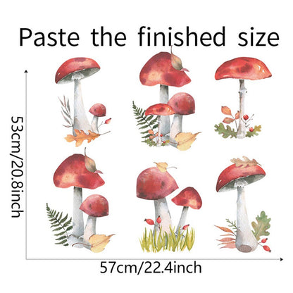 Whimsical PVC Mushroom Wall Stickers Set by HitMyNeed