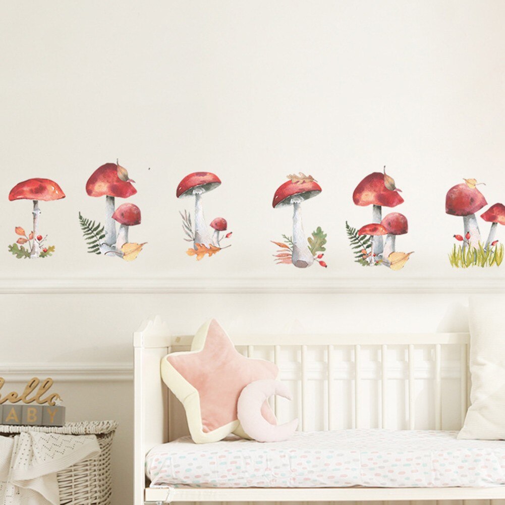 Whimsical PVC Mushroom Wall Stickers Set by HitMyNeed