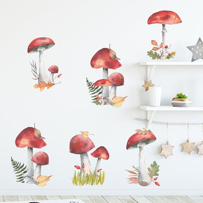 Whimsical PVC Mushroom Wall Stickers Set by HitMyNeed