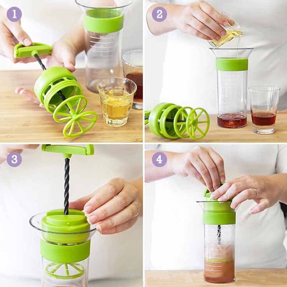 Whisk Type 300ml Salad Dressing Shaker Bottle by HitMyNeed