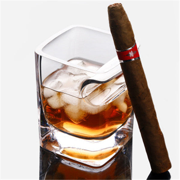Whiskey Glass with Integrated Cigar Holder by HitMyNeed