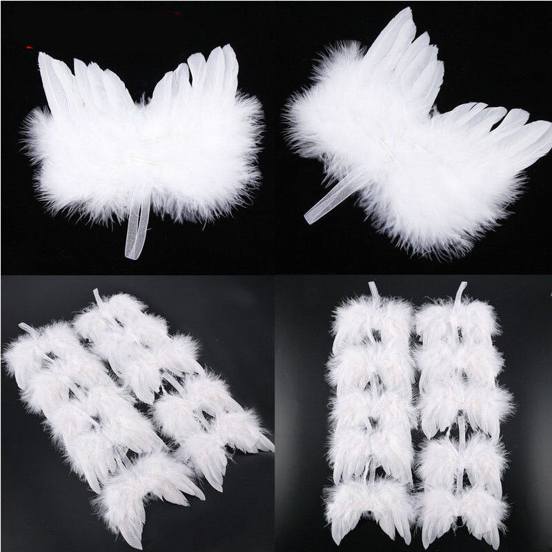 White Angel Wings Christmas Ornaments, 10 Pack by HitMyNeed
